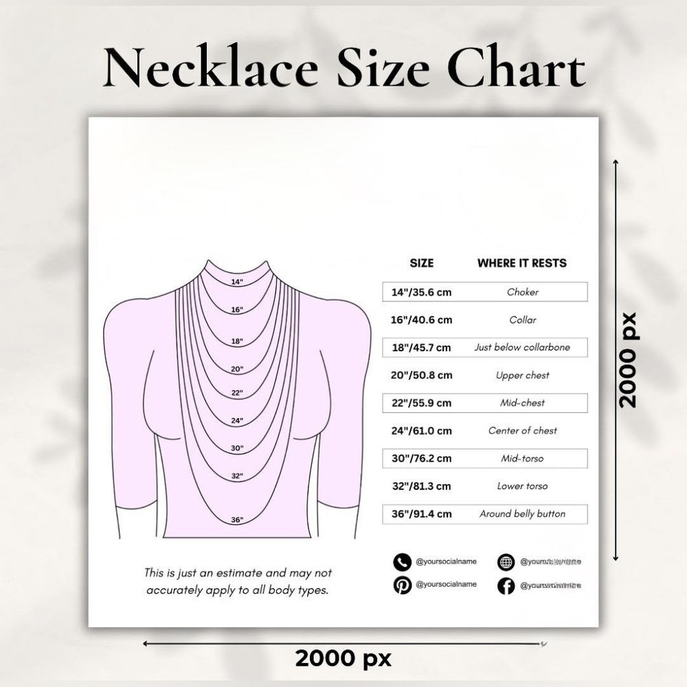 Necklace Length Guide Chart - Professional Jewelry Size Reference